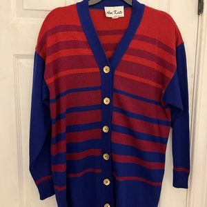 Vintage striped color block cardigan.